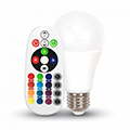 LED lámpa E27 (6W/200°) Körte - RGB+CW+IR távirányítható