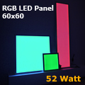 LED panel (600 x 600 mm) 52W/24 VDC - RGB, táp nélkül