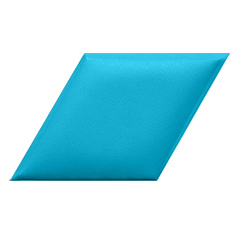 Rombusz alakú bőrpanel, bőr falpanel - Inka 820 türkiz kék (30.1x17.2 cm)