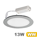 Rounda LED panel IP44 ezüst (173 mm) 13W - meleg fehér