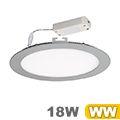 Rounda LED panel IP44 ezüst (224 mm) 18W - meleg fehér