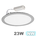 Rounda LED panel IP44 ezüst (298 mm) 23W - természetes f.