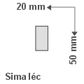Sima léc 2 cm x 5 cm - natúr ívelhető anyagból