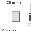 Sima léc 3 cm x 5 cm - natúr ívelhető anyagból