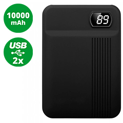 PowerBank külső akkumulátor SuperSmall Digital (2xUSB) fekete - 10000 mAh