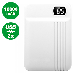 PowerBank külső akkumulátor SuperSmall Digital (2xUSB) fehér - 10000 mAh