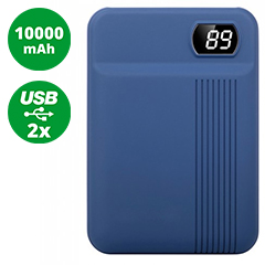 PowerBank külső akkumulátor SuperSmall Digital (2xUSB) sötétkék - 10000 mAh