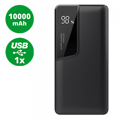 PowerBank külső akkumulátor Digital-II (1xUSB) fekete - 10000 mAh