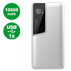 PowerBank külső akkumulátor Digital-II (1xUSB) fehér - 10000 mAh