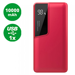 PowerBank külső akkumulátor Digital-II (1xUSB) piros - 10000 mAh
