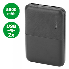 Power Bank külső akkumulátor SuperSmall-II (2xUSB) fekete - 5000 mAh
