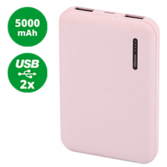PowerBank külső akkumulátor SuperSmall-II (2xUSB) pink - 5000 mAh