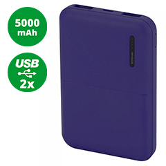 PowerBank külső akkumulátor SuperSmall-II (2xUSB) sötétkék - 5000 mAh
