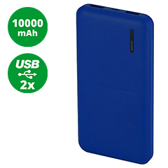 PowerBank külső akkumulátor SuperSlim (2xUSB) kék - 10000 mAh
