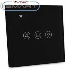 Glass Touch - Smart fali érintős fényerőszabályzó, Wi-Fi vezérlés mobillal, fekete