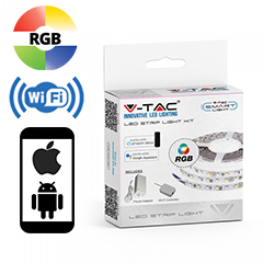 Smart LED szalag szett, beltéri, 5 méter RGB  - Wi-Fi vezérlő+tápegység 5050-60