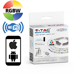 Smart LED szalag szett, beltéri, 5 méter RGBW+W - Wi-Fi vezérlő+tápegység 5050-60