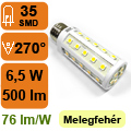 x.LED lámpa E27 (SMD5050x35/6.5W/270°) meleg fehér -BLED
