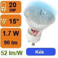 LED lámpa GU10 (DIPx20/1.3W/15°) kék -KL
