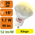 LED lámpa GU10 (DIPx20/1.3W/15°) sárga -KL