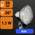 LED lámpa MR16 (DIPx20/1.5W/30°) kék