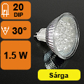 LED lámpa MR16 (DIPx20/1.5W/120°) sárga