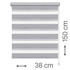 Mini zebra roló - sávroló oldalfeszítéssel (Z753 szürke) ablakra: 38x150 cm