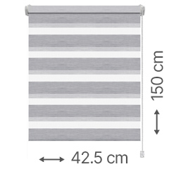 Mini zebra roló - sávroló oldalfeszítéssel (Z753 szürke) ablakra: 42.5x150 cm