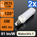 LED lámpa E27 (COB 2835/6W/120°) UFO term. fehér (2 db)