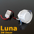 LED dekor lámpatest Luna süllyeszthető (3W) hideg fényű