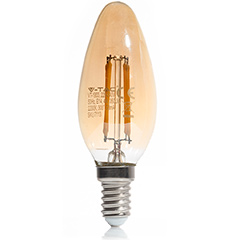 E14 LED izzó Vintage filament (4W/300°) Gyertya - extra meleg fehér Kifutó