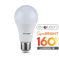E27 LED lámpa (9.5W/200°) Körte A60 - evolution series, 160lm/Watt - meleg fehér