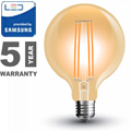 E27 LED izzó Vintage filament (6W/300°) G95 - extra meleg f., PRO Samsung
