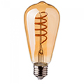 E27 LED izzó Vintage filament (4W/300°) ST64 Spirál - extra meleg fehér