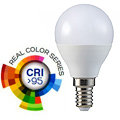 E14 LED lámpa (5.5W/200°) Kisgömb - meleg fehér (CRI95 - RealColor)