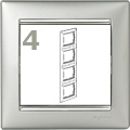 Valena-keret alumínium-ezüst, függőleges (4-es)