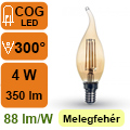 LED lámpa E14 Filament (4Watt/300°) Vintage láng - extra meleg