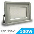 Slim LED reflektor (100W/100°) Szürke fekete, Hideg f.