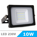 Slim SMD-B LED reflektor (10W/100°) - Fekete ház, Hideg fény