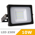 Slim SMD-B LED reflektor (10W/100°) - Fekete ház, Meleg fény