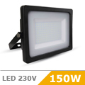 Slim LED reflektor (150W/100°) - Fekete ház, Meleg f.