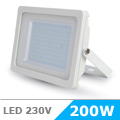 Slim LED reflektor (200W/100°) Fehér ház, Hideg fényű