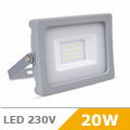 Slim LED reflektor (20W/100°) - Szürke ház, Meleg fényű