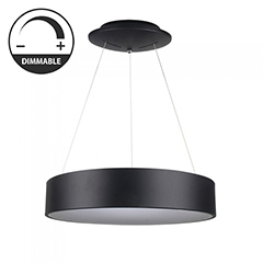 Ledes design csillár (20W) - meleg fényű, dimmelhető, fekete