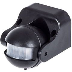 Infravörös mozgásérzékelő, falra szerelhető, IP44, max 300W LED - Classic fekete