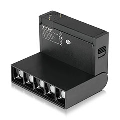 Mágneses sínes Spot LED lámpa (DC24V) - 5 x 2W (30° - fekete) dönthető, meleg fehér