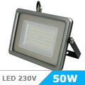 Slim LED reflektor (50W/100°) Szürke ház, Hideg fényű