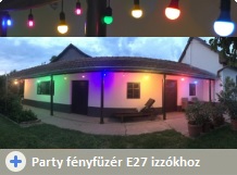 Fényfüzér házibulikra, színes vagy fehér fényű izzókhoz