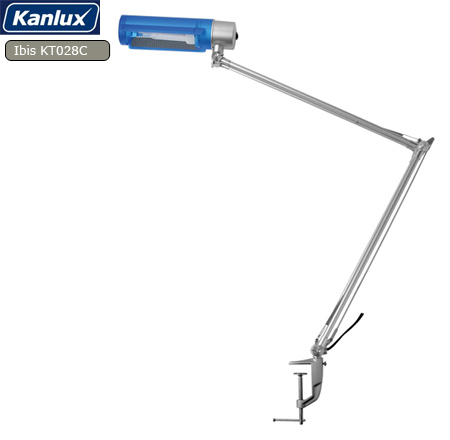 Íróasztali lámpa, asztalra rögzíthető, Ibis KT028C, kék