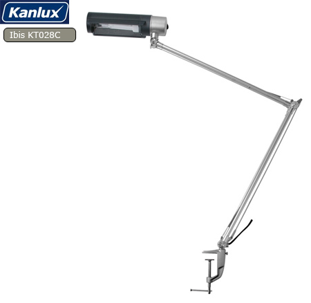 Íróasztali lámpa, asztalra rögzíthető, Ibis KT028C, szürke
